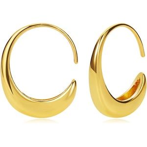 Minimalistic Oval Half Open Earrings